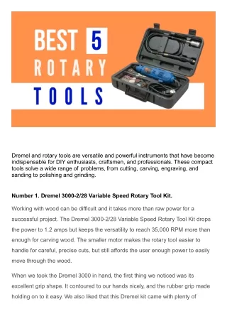 Best Rotary Tools (Top 5 Picks)