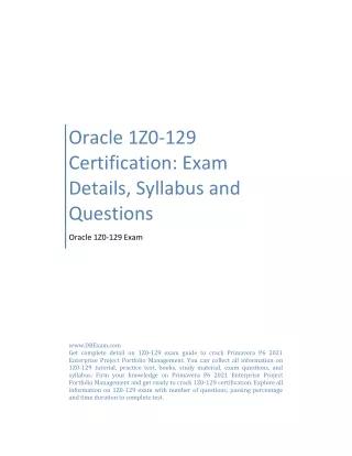 Oracle 1Z0-129 Certification: Exam Details, Syllabus and Questions