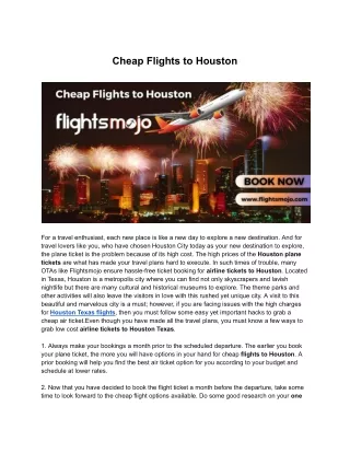 Cheap Flights to Houston Texas