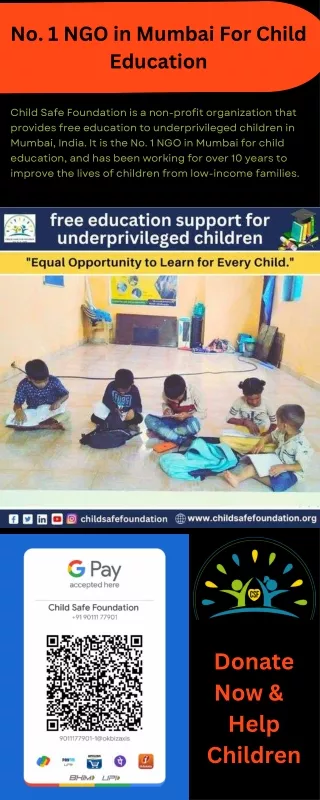 No. 1 NGO in Mumbai For Child Education - Child Safe Foundation