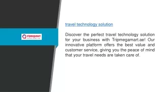 Travel Technology Solution Tripmegamart.ae