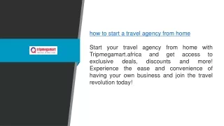 How To Start A Travel Agency From Home Tripmegamart.africa1