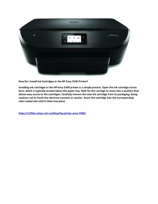 How Do I Install Ink Cartridges in the HP Envy 5540 Printer