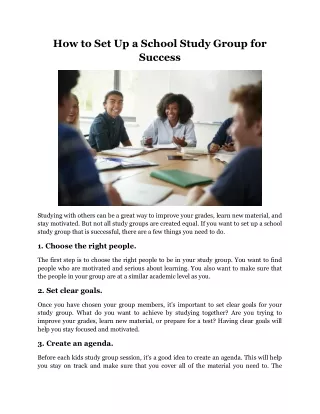 How to Set Up a School Study Group for Success