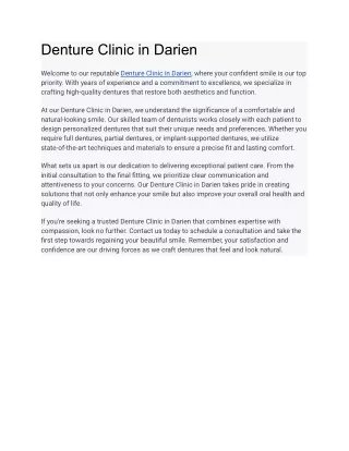 Denture Clinic in Darien