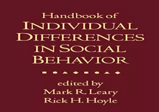 (PDF) Handbook of Individual Differences in Social Behavior Ipad