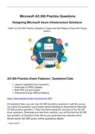 2023 Valid Microsoft AZ-305 Practice Questions-Make You a Certified Professional