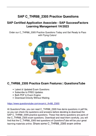 2023 Valid C_THR88_2305 Practice Questions - Make You a Certified Professional