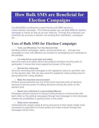 How Bulk SMS are Beneficial for Election Campaigns (1)