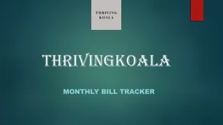 Monthly Bill Tracker | Thrivingkoala.com