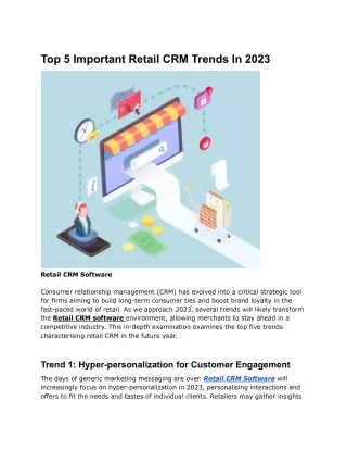 Top 5 Important Retail CRM Trends In 2023