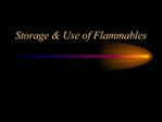 Storage Use of Flammables