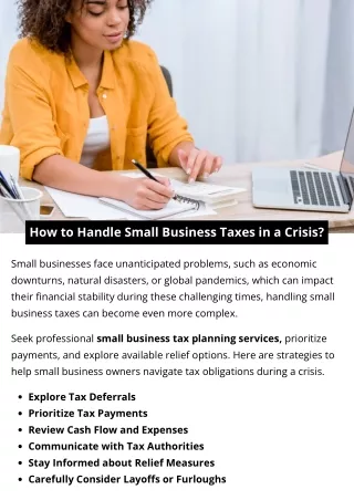 How to Handle Small Business Taxes in a Crisis?