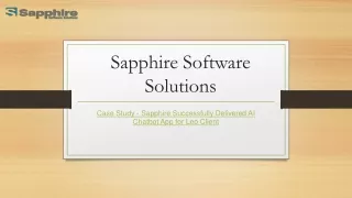 Case Study - Sapphire Successfully Delivered AI Chatbot App for Leo Client
