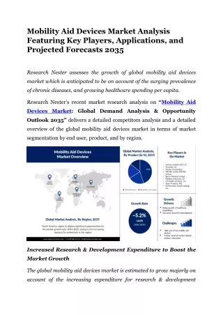 Mobility Aid Devices Market Analysis, Statistics By Top Manufacturers 2023 to 20