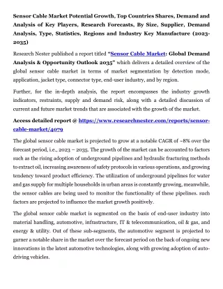 Sensor Cable Market Demand Analysis, Type, Statistics 2035