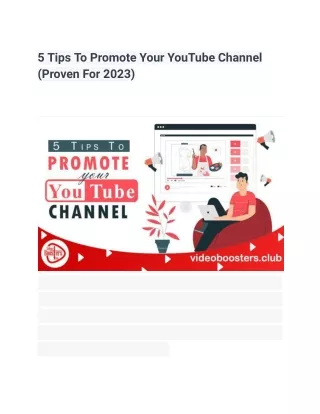 5 Tips To Promote Your YouTube Channel