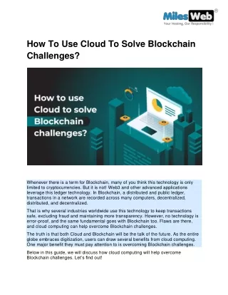 How to Use Cloud to Solve Blockchain Challenges