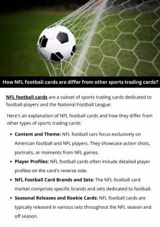 How NFL football cards are differ from other sports trading cards?