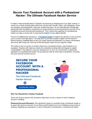 Secure Your Facebook Account with a Professional Hacker The Ultimate Facebook Hacker Service.docx