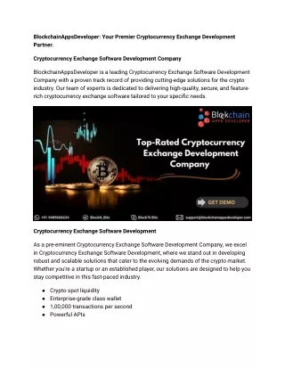 Cryptocurrency Exchange Software Development Company