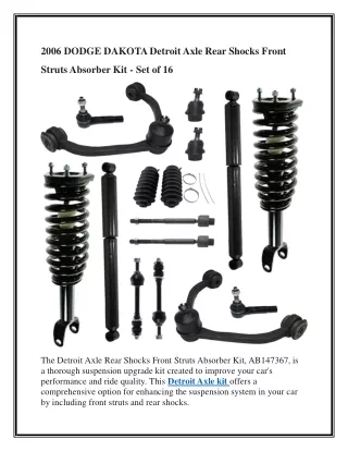 2006 DODGE DAKOTA Detroit Axle Rear Shocks Front Struts Absorber Kit - Set of 16