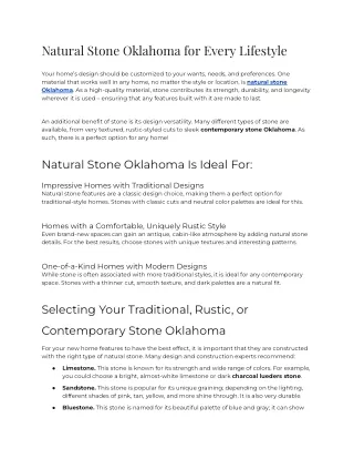 2023 - Natural Stone Oklahoma for Every Lifestyle