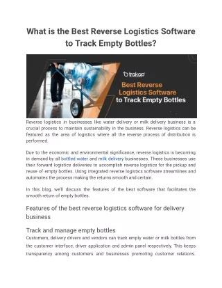 What is the Best Reverse Logistics Software to Track Empty Bottles