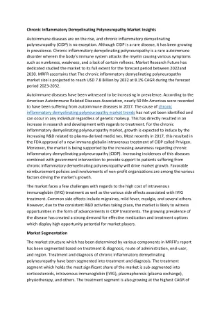 Chronic Inflammatory Demyelinating Polyneuropathy Market