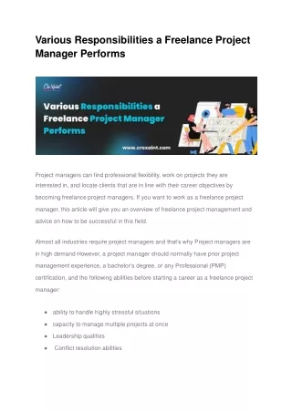 Tips to become a Freelance Project Manager