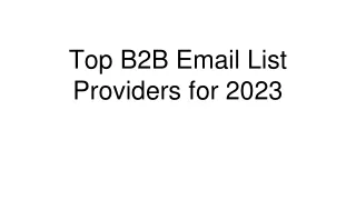 Top B2B Email List Providers for 2023