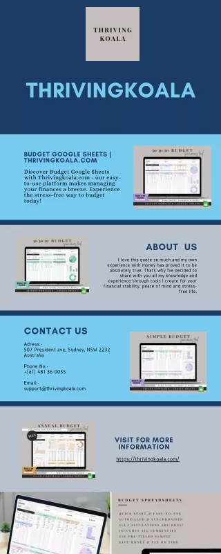 Budget Google Sheets | Thrivingkoala.com