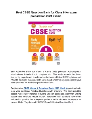 Best CBSE Question Bank for Class 9 Hindi A with chapter wise flowcharts