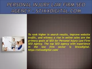 Personal Injury Law Firm SEO Agency - stixxdigital.com