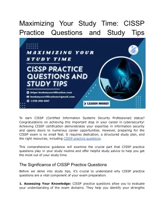 Maximizing Your Study Time_ CISSP Practice Questions and Study Tips