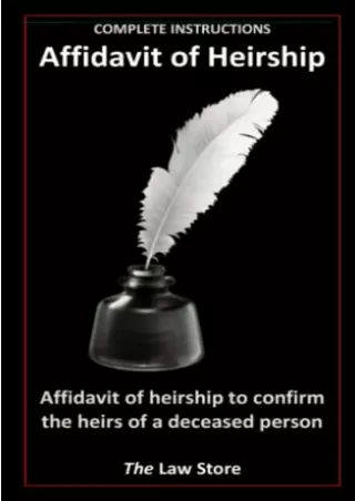 [PDF] DOWNLOAD FREE Affidavit of Heirship: Affidavit of Heirship to Confirm