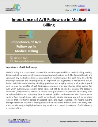 Importance of AR Follow-up in Medical Billing