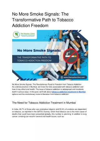 No More Smoke Signals_ The Transformative Path to Tobacco Addiction Freedom.docx