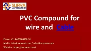 PVC Compound for  wire and  Cable