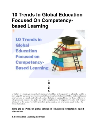 Top 10 Trends In Global Education Focused On Competency-based Education | Future