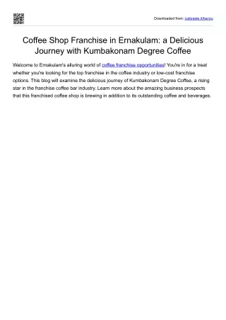 coffee franchise in ernakulam