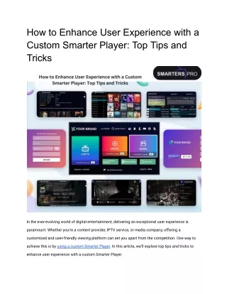 How to Enhance User Experience with a Custom Smarter Player_ Top Tips and Tricks