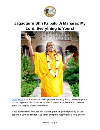 Jagadguru Shri Kripalu Ji Maharaj_ My Lord, Everything is Yours