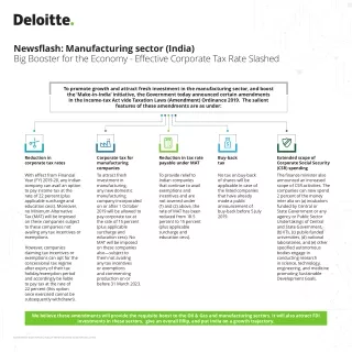 Newsflash: Manufacturing Sector (India)
