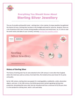 Everything You Should Know About Sterling Silver Jewellery