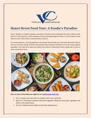 Hanoi Street Food Tour A Foodie's Paradise