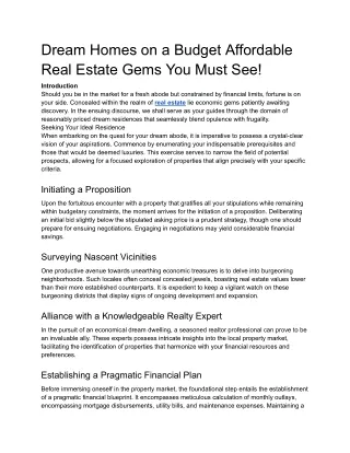 Dream Homes on a Budget Affordable Real Estate Gems You Must See!