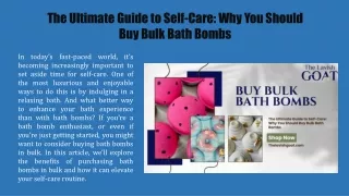 The Ultimate Guide to Self-Care Why You Should Buy Bulk Bath Bombs