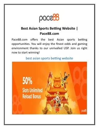 Best Asian Sports Betting Website