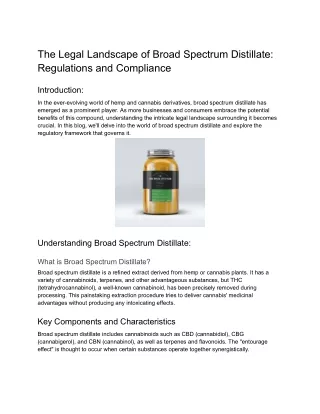 The Legal Landscape of Broad Spectrum Distillate_ Regulations and Compliance